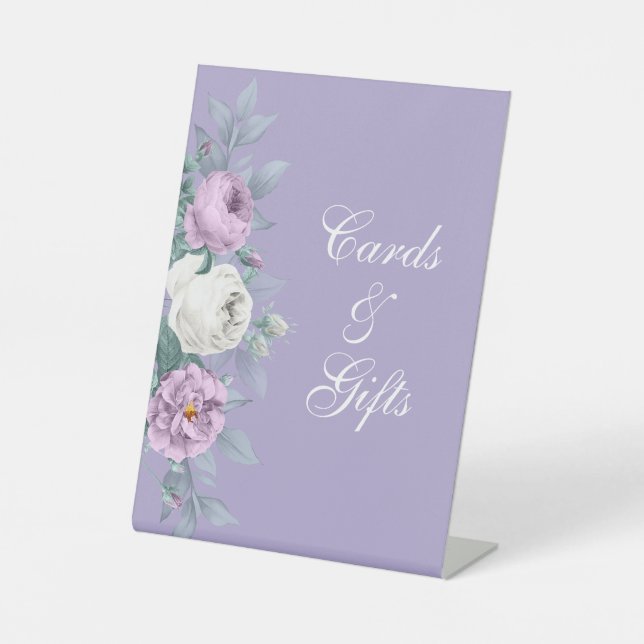 Panneau de piédestal de mariage lavande violet (Recto)