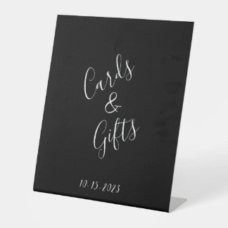 Panneau de piédestal de mariage minimaliste noir e