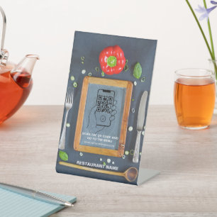 Panneau de piédestal d'URL Ajouter un code QR gris