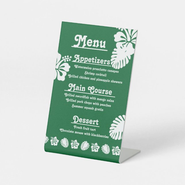 Panneau de piédestal en Hibiscus Tropical en Vert (Recto)