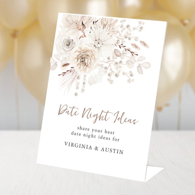 Panneau de piédestal pour soirée de perles (Pearls Date Night Pedestal Sign
)