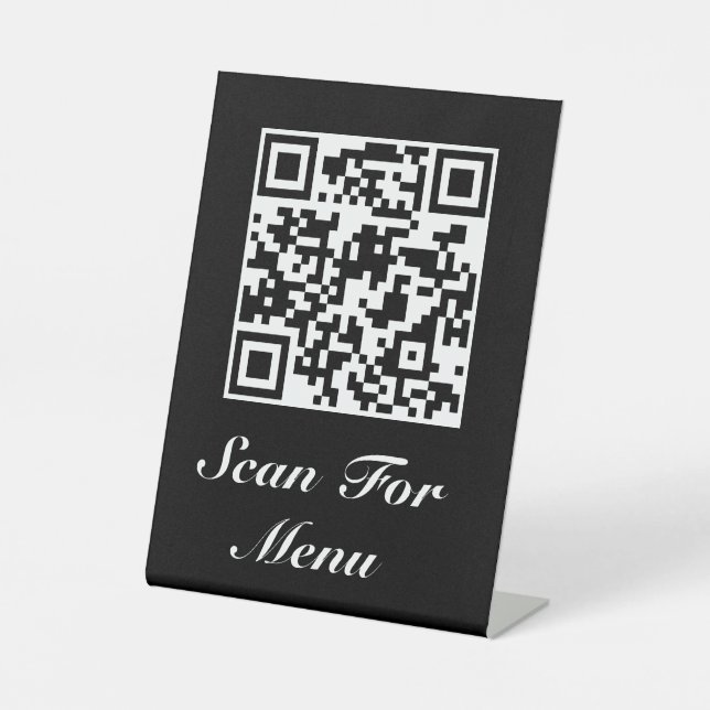 Panneau de piédestal Votre code QR Menu et/ou Logo (Recto)