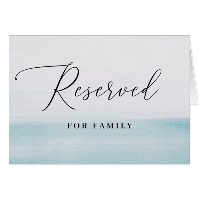 Panneau de placement de mariage bleu aquarelle | R (Devant Horizontal)