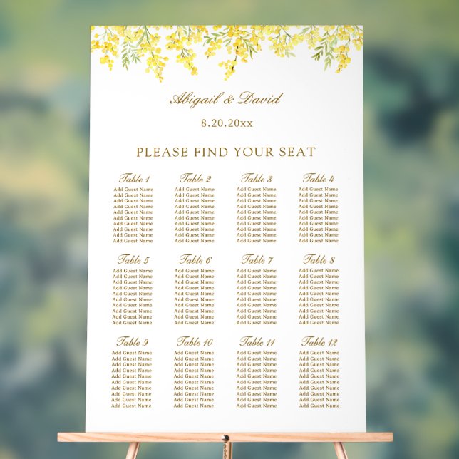 Panneau de plan de table en acrylique pour mariage (Neutre)