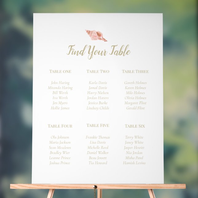 Panneau de plan de table en acrylique texte doré c (Neutre)