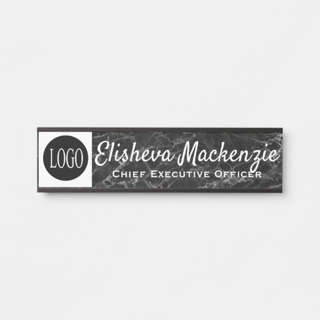 Panneau de plaque de nom de porte de bureau - Logo (Devant)