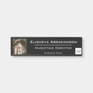 Panneau de plaque de nom de porte de bureau - Noir