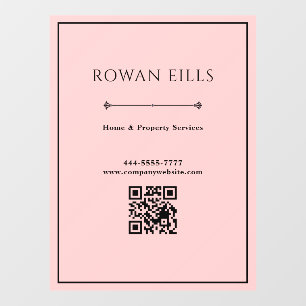 Panneau de porte code QR Black Pink