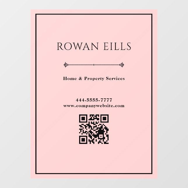 Panneau de porte code QR Black Pink (Feuille)