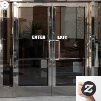 Panneau de porte de magasin Entrée Sortie adhésif