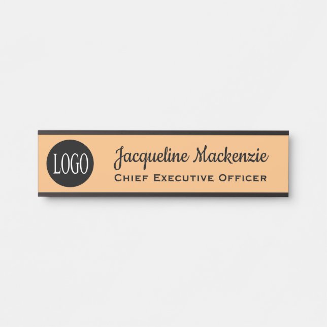 Panneau de porte pour bureau avec plaque de nom de (Devant)