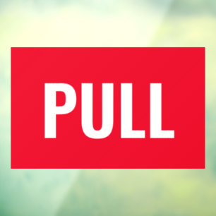Panneau de porte "PULL", rouge/blanc ou votre mess