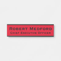 Panneau de porte suspendu rouge moderne Plaque nom
