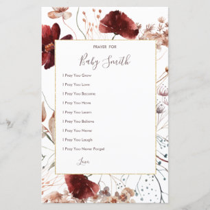 Panneau de prières Fleurs sauvages d'automne pour