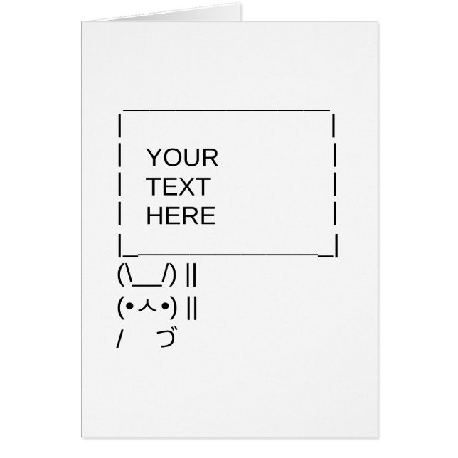 Panneau de protestation Bunny / Art texte ASCII pe (Devant)