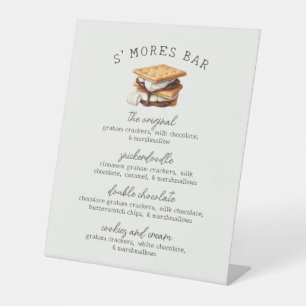 Panneau de recette de bar de S'mores pour feu de j