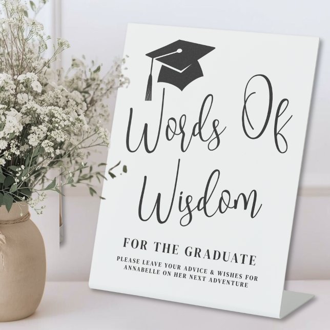 Panneau de Remise de Diplôme avec Paroles de Sages (Words Of Wisdom Graduation Sign)