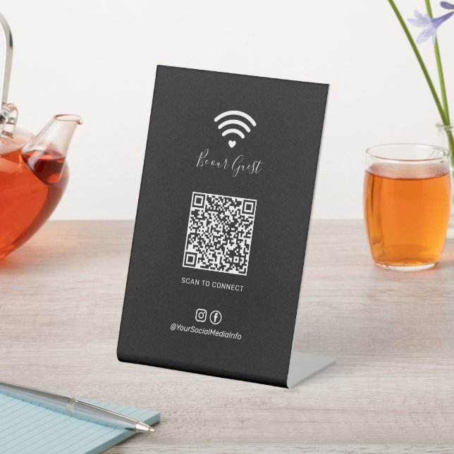 Panneau de réseau Wifi QR code pour les Médias Soc (In SItu)