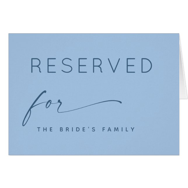 Panneau de réservation Bleu ciel pastel | Mariage  (Devant Horizontal)
