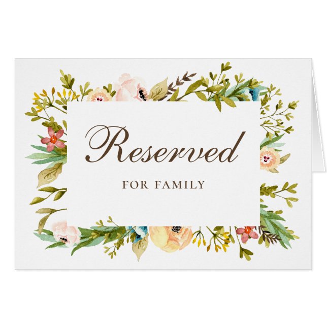 Panneau de réservation de mariage à la verdure flo (Devant Horizontal)
