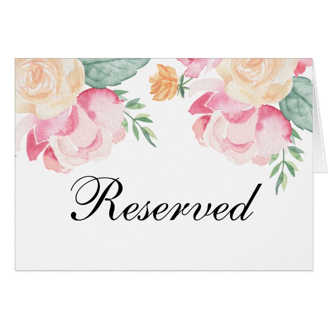 Panneau de réservation de mariage avec des fleurs  (Devant Horizontal)