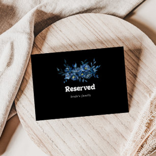 Panneau de réservation de mariage floral bleu de l