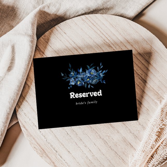 Panneau de réservation de mariage floral bleu de l (Créateur téléchargé)