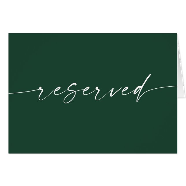 Panneau de réservation de mariage simple en vert f (Devant Horizontal)
