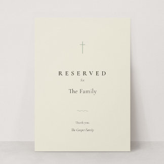 Panneau de réservation de sièges à la croix chréti