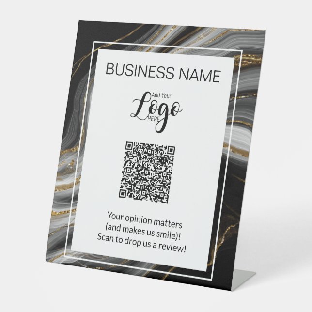 Panneau de révision de code QR sur piédestal – Rév (Recto)