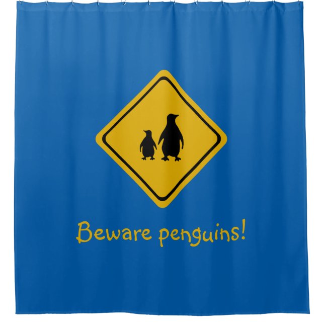 panneau de route de pingouin - rideau de douche (Devant)
