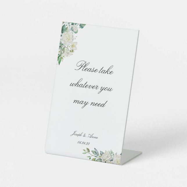 Panneau de salle de bain florale blanche personnal (Recto)