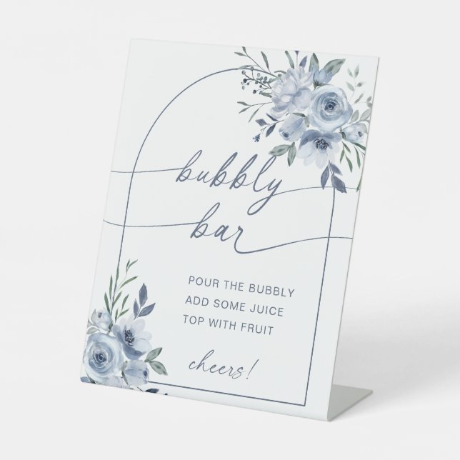 Panneau de salle de fête de mariage Dusty Blue Bub (Recto)