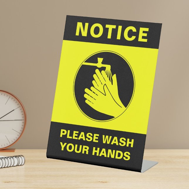 Panneau de sécurité de lavage des mains sur table (Créateur téléchargé)