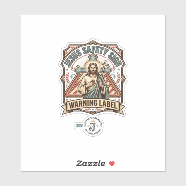 Panneau de sécurité Jésus Étiquette d'avertissemen (Feuille)