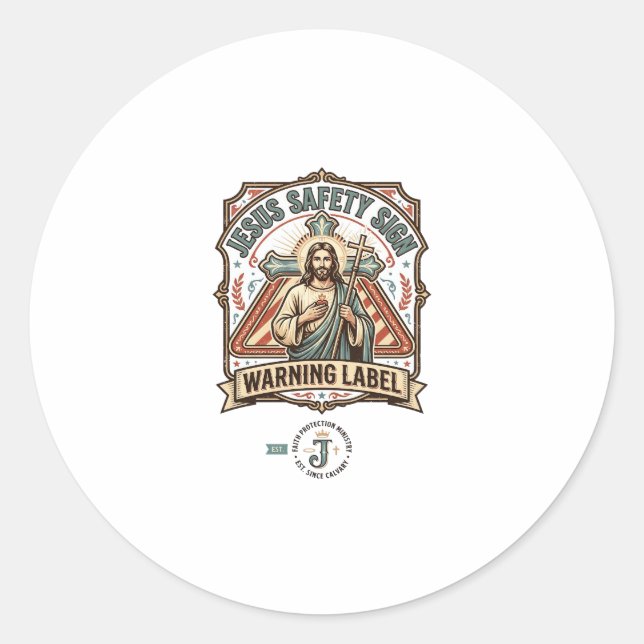 Panneau de sécurité Jésus Étiquette d'avertissemen (Devant)