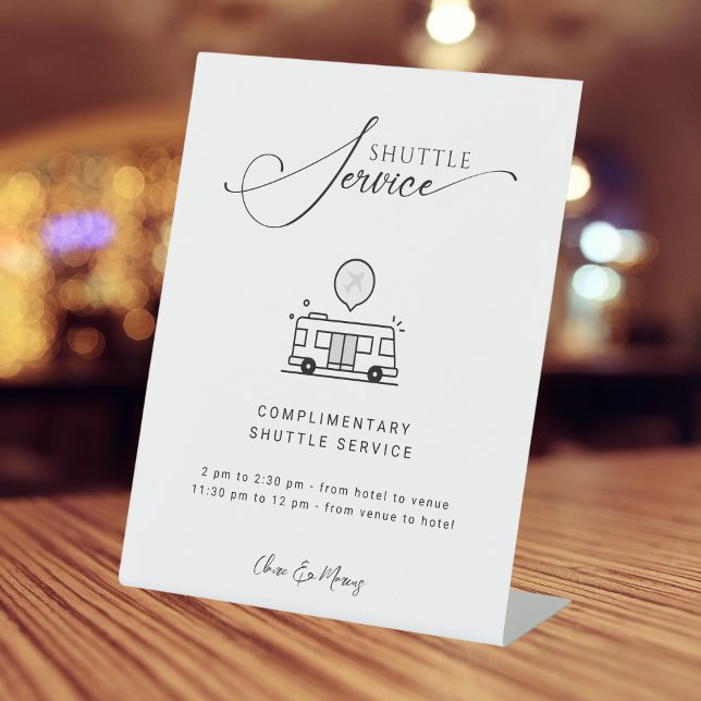 Panneau de service de navette de mariage à écritur (Créateur téléchargé)