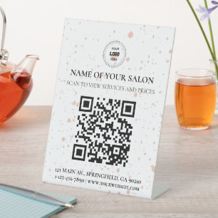 Panneau de services de salon de code QR de couleur