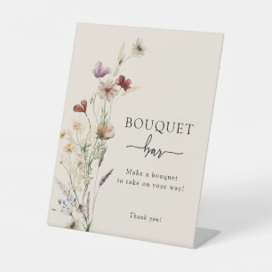 Panneau de signalisation de bar de bouquet boho
