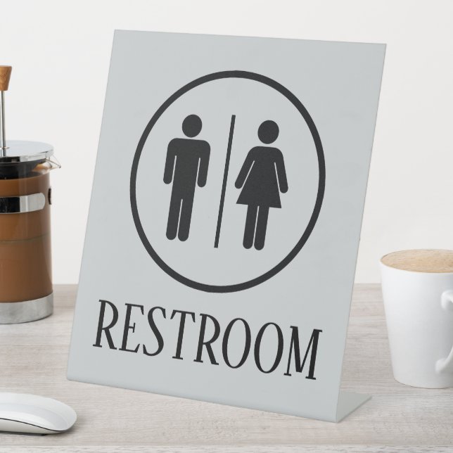 Panneau de signalisation de toilettes salle de bai (In SItu)
