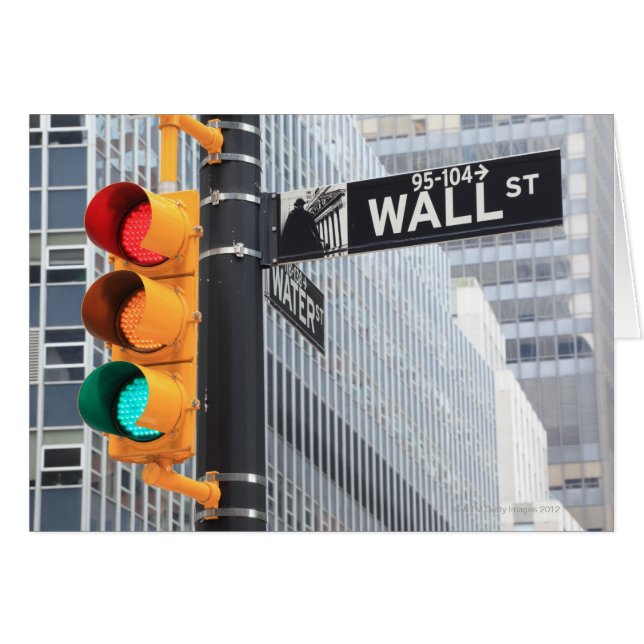 Panneau de signalisation lumineuse et Wall Street (Devant horizontal)