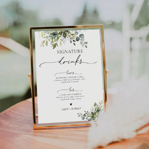 Panneau de signature Lavande verte pourpre Boisson