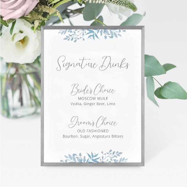 Panneau de signature Mariage Blue Eucalyptus Boiss (Créateur téléchargé)