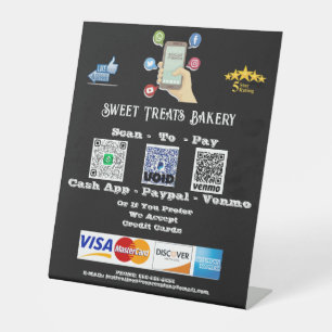 Panneau de socle de code QR « Scan To Pay »