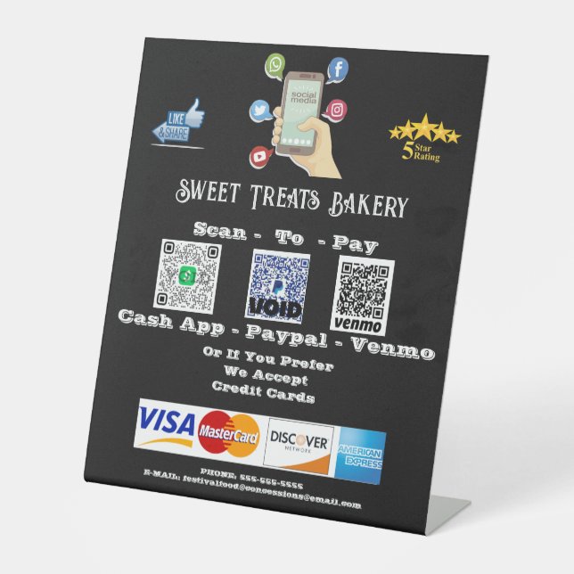 Panneau de socle de code QR « Scan To Pay » (Recto)