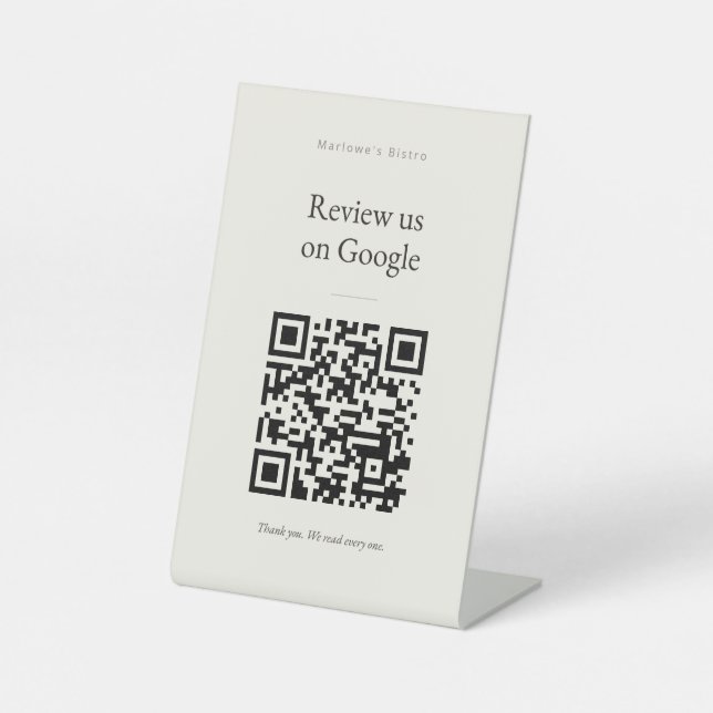 Panneau de socle de critique Google - Crème Classi (Recto)