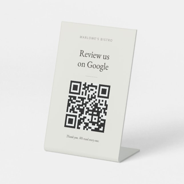 Panneau de socle de critique Google - Crème Classi (Recto)
