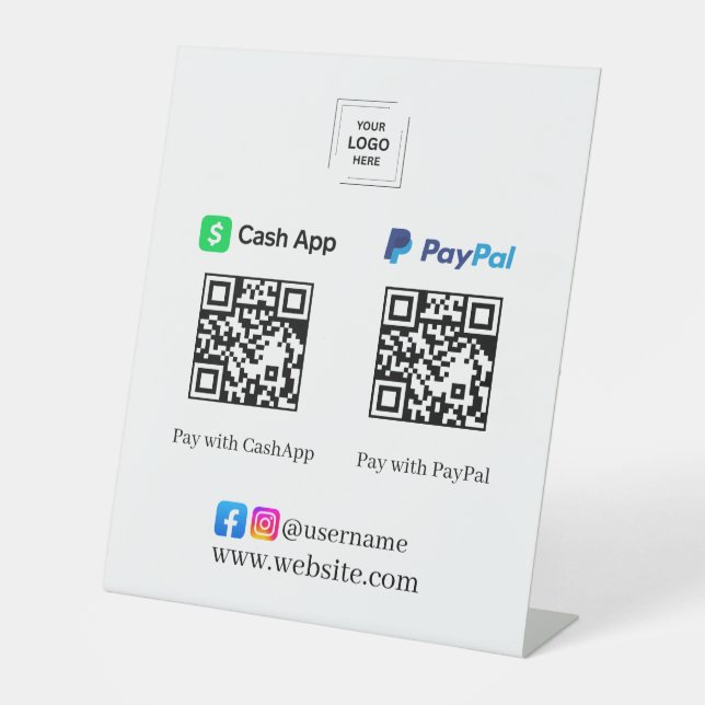 Panneau de socle de paiement par QR Code CashApp P (Recto)
