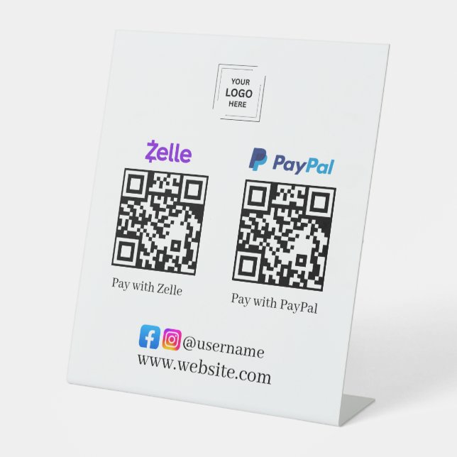 Panneau de socle de paiement par scan de code QR Z (Recto)