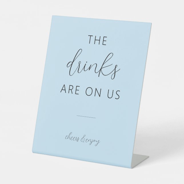 Panneau de socle Mariage à barre ouverte bleu clai (Recto)